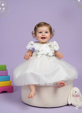 Elegant Floral & Tulle Baby Girl's Special Occasion Dress (only dress no accessories)