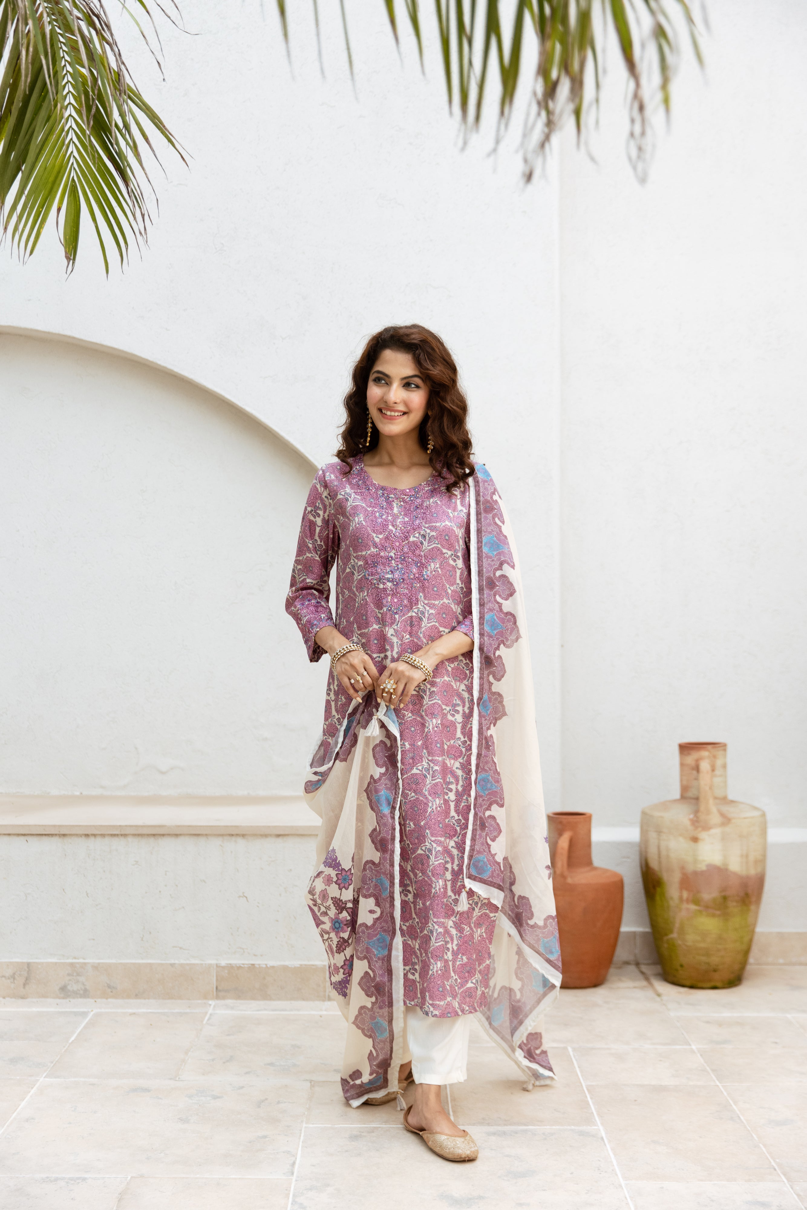 Floral Pink Printed Salwar Suits