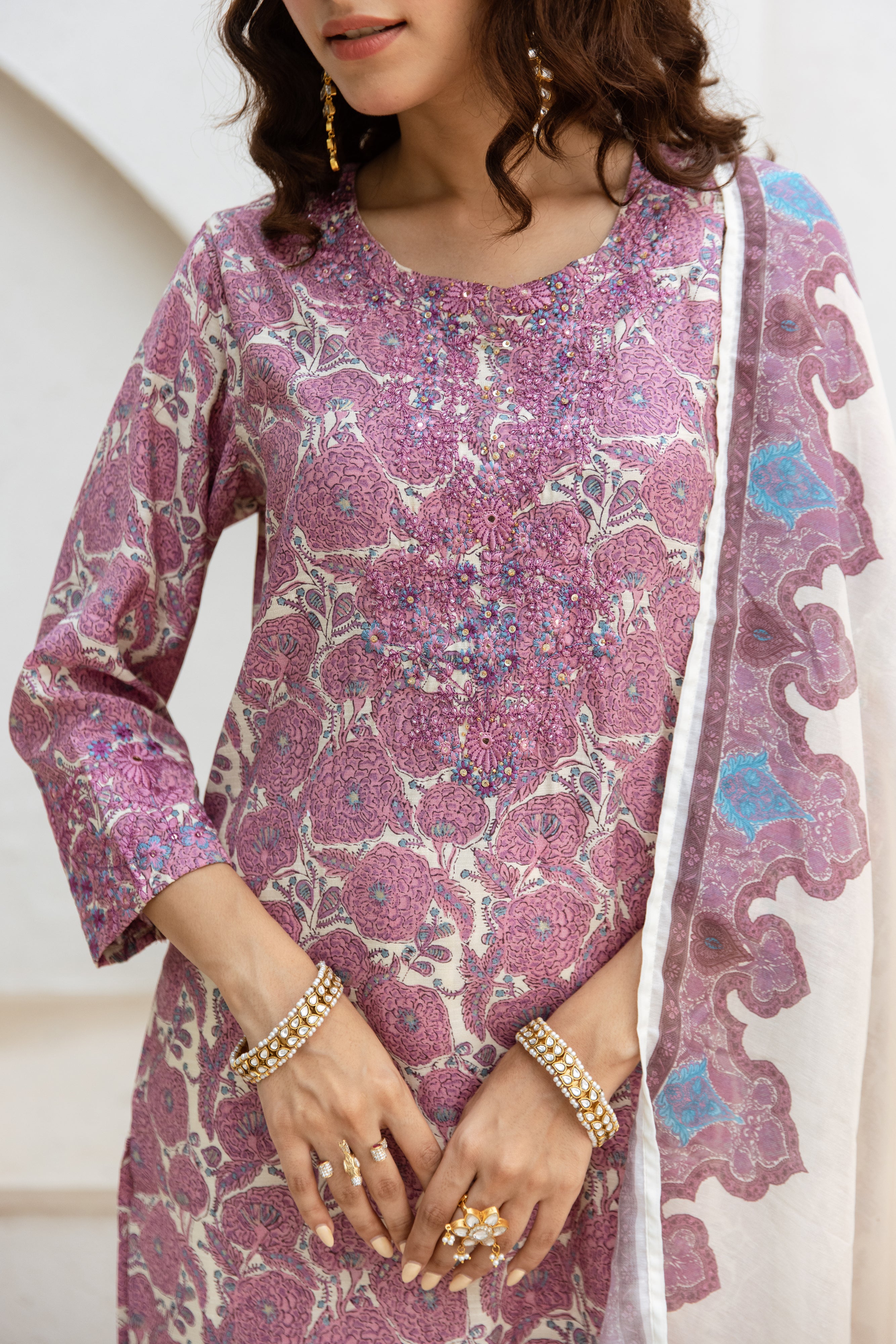 Floral Pink Printed Salwar Suits