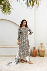 Floral Grey Printed Salwar Suits