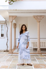 White Printed Kurta Palazzo Set