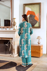 Green Printed Kurta Palazzo Set