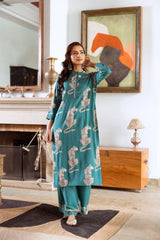 Green Printed Kurta Palazzo Set