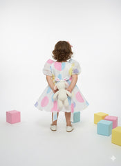 The Confetti Dream Frock - Puff Sleeve Polka Dot Party Dress
