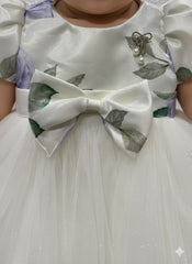 Elegant Floral & Tulle Baby Girl's Special Occasion Dress (only dress no accessories)