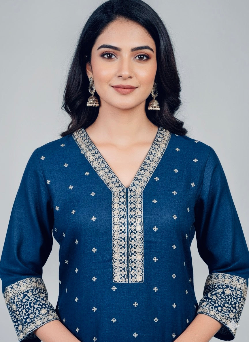 V-Neck Straight Cut Kurti
