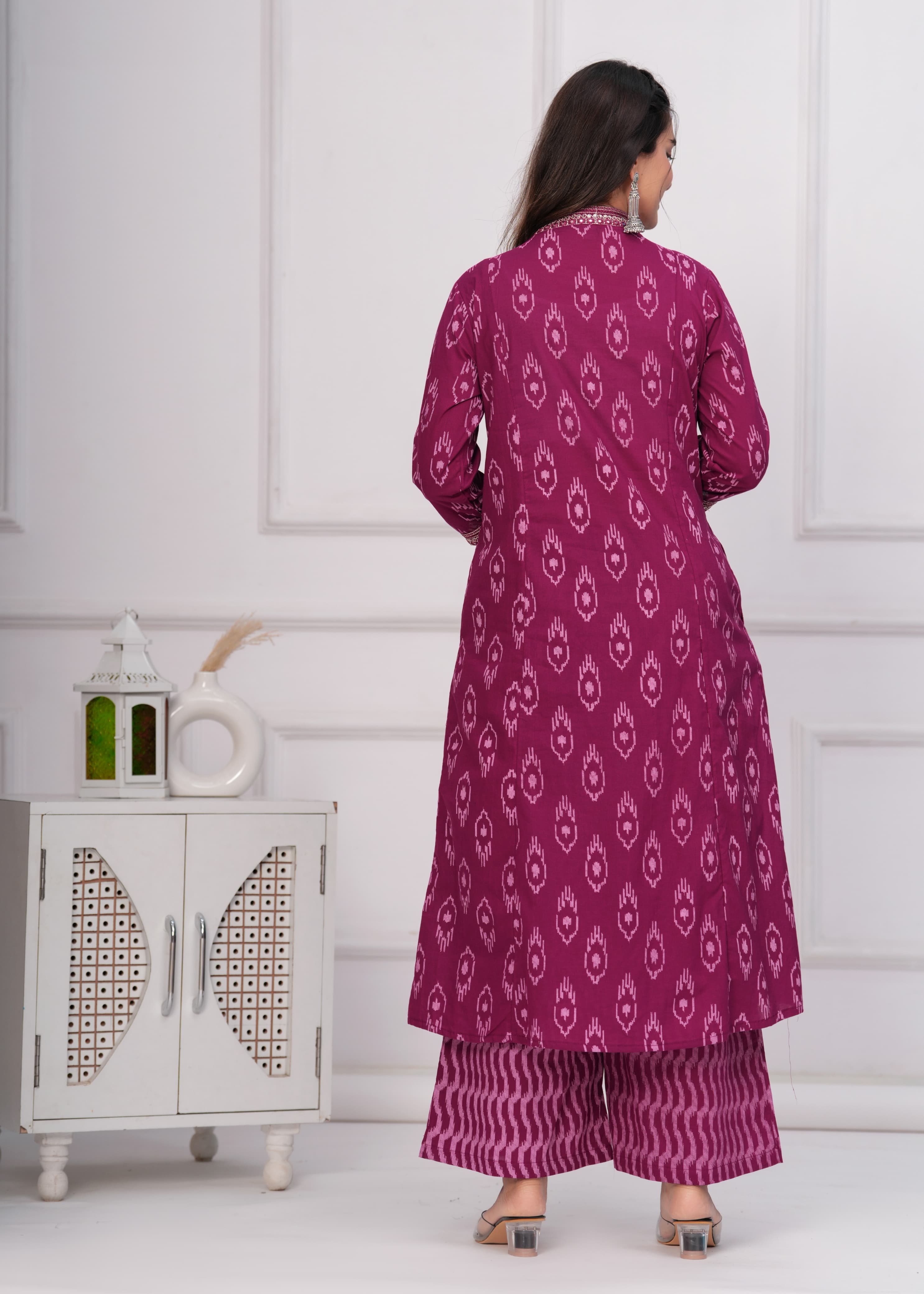 Majanta Printed Cotton Kurta Palazzo Dupatta 3pc Suit