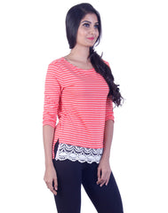 Pink striped modern Tshirt