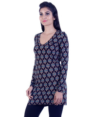 Dark brown patterened design Long tunic