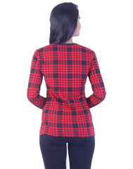 Trendy Red checkerd Long tunic