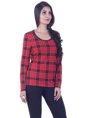 Trendy Red checkerd Long tunic