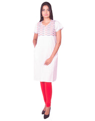 White South Cotton Dobby Kurti from Joshuahs