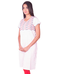 White South Cotton Dobby Kurti from Joshuahs