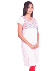 White South Cotton Dobby Kurti from Joshuahs