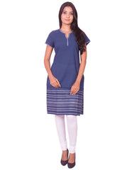 Prussian Blue South Cotton Dobby Kurti from Joshuahs