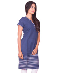 Prussian Blue South Cotton Dobby Kurti from Joshuahs