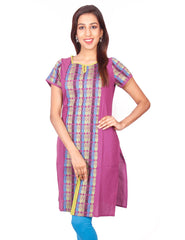 Purple  South Cotton Dobby Straigh Cut Kurti from Joshuahs