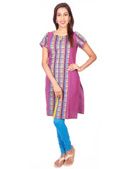 Purple  South Cotton Dobby Straigh Cut Kurti from Joshuahs