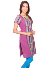 Purple  South Cotton Dobby Straigh Cut Kurti from Joshuahs