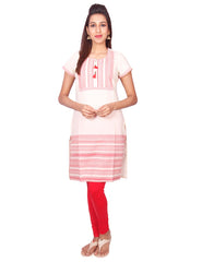 White  South Cotton Dobby Straigh Cut Kurti from Joshuahs