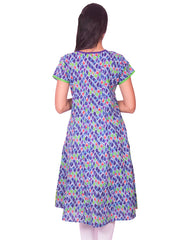 Blue Printed with  Embroidery Work Anarkali Kurti from Joshuahs