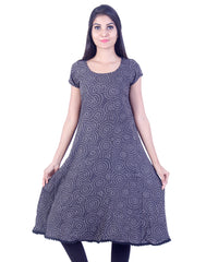 Dark grey textured anarkali kurta