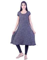 Dark grey textured anarkali kurta