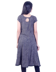 Dark grey textured anarkali kurta