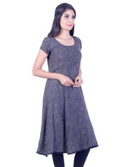 Dark grey textured anarkali kurta