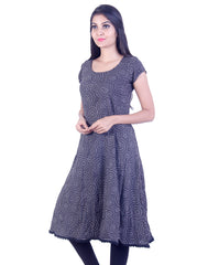 Dark grey textured anarkali kurta