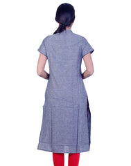 Grey embroidded straight cut kurta