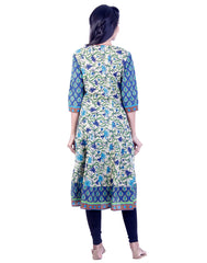 Blue and yellow Embroidded design Anarkali kurta