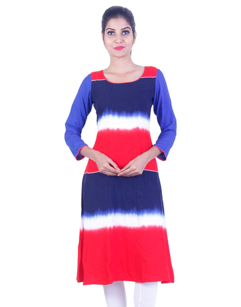 Mixed color Straight cut kurta