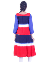 Mixed color Straight cut kurta