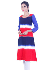 Mixed color Straight cut kurta