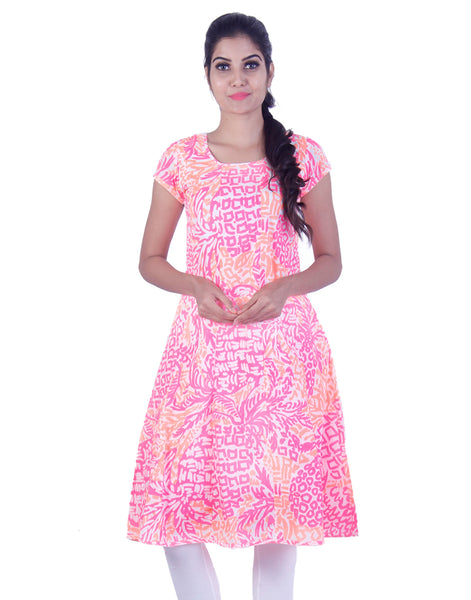 White and pink anarkali kurta