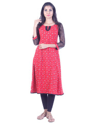 Trendy red black anarkali kurta