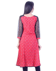 Trendy red black anarkali kurta