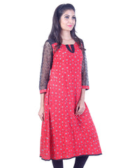 Trendy red black anarkali kurta