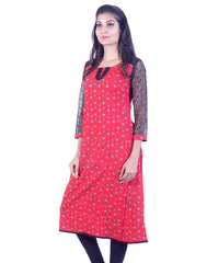 Trendy red black anarkali kurta